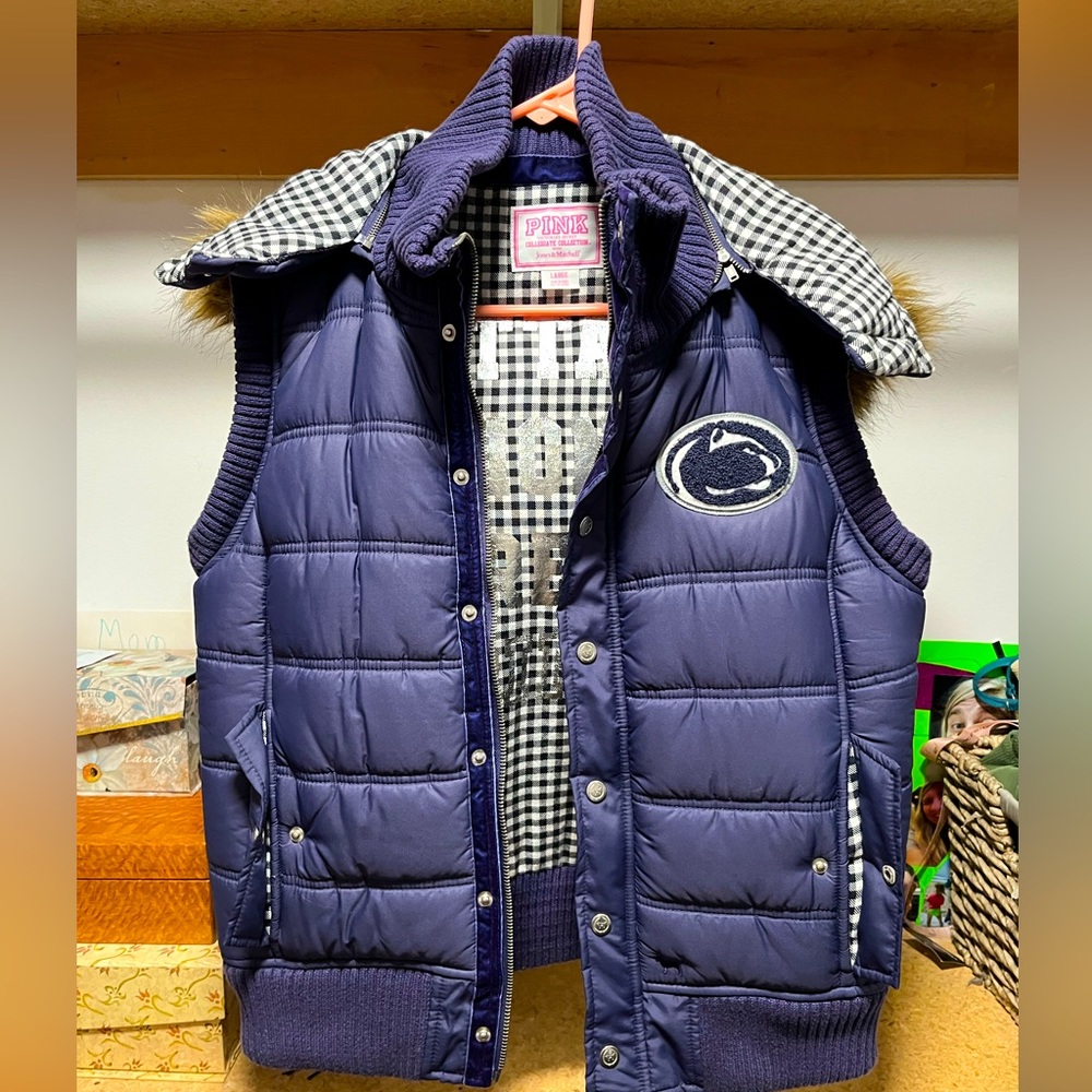 VS Pink Collegiate Puff Vest - Penn State